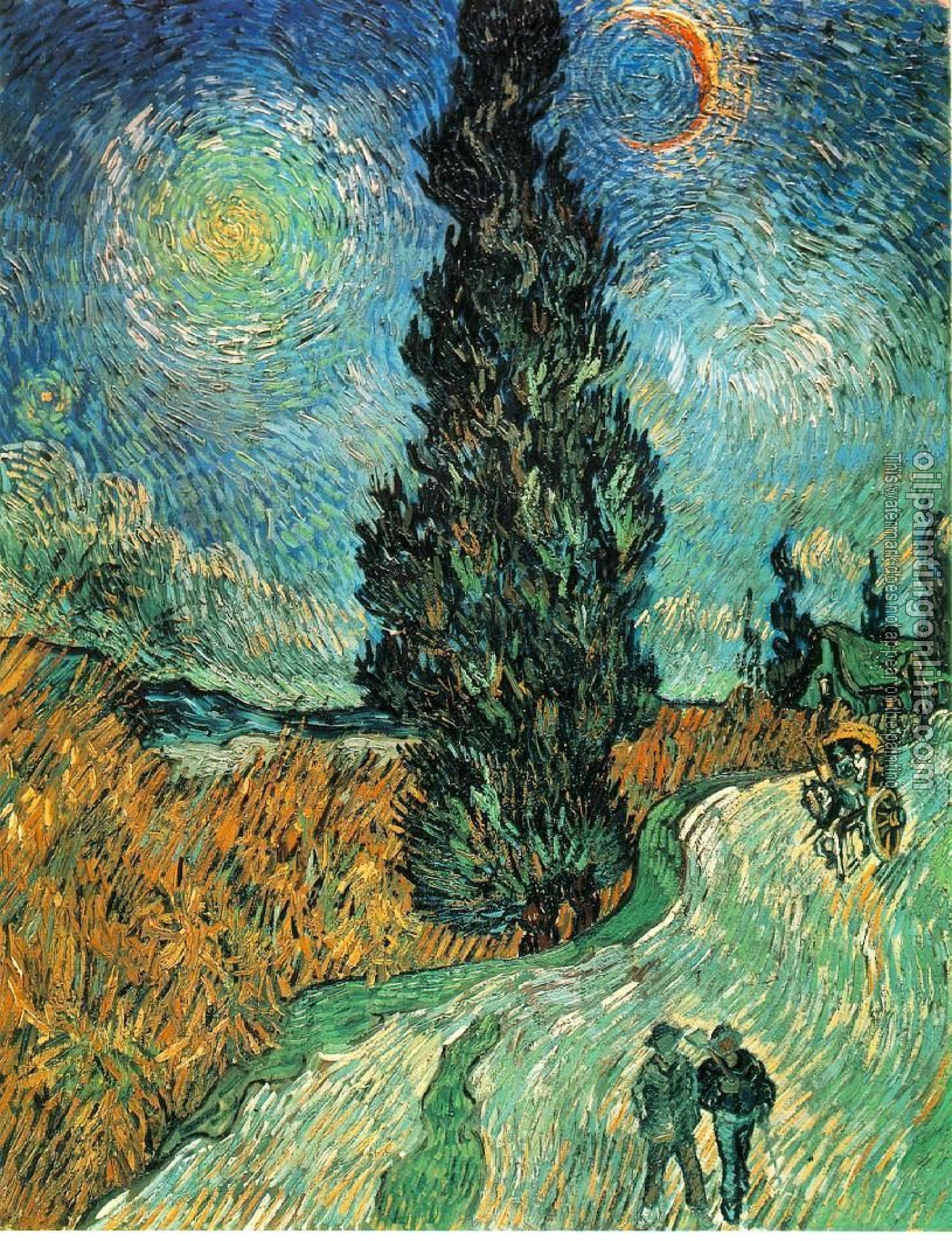 Gogh, Vincent van - Road with Cypress and Star